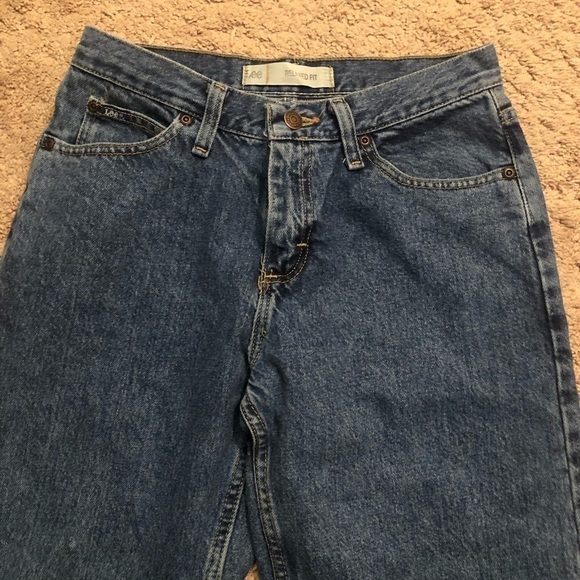 Vintage Lee Relaxed For High Waisted Straight Leg Jeans 28x29 - Picture 4 of 9